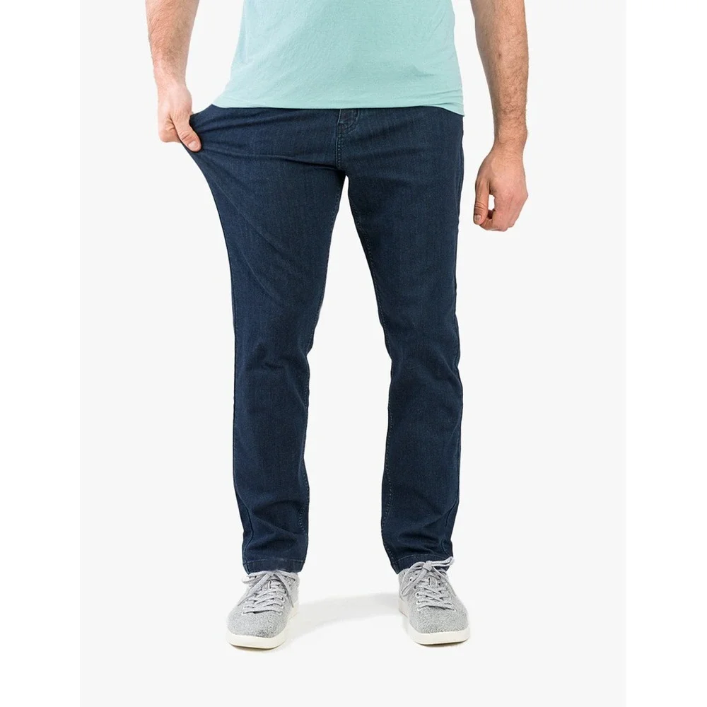 Mugsy Men's PMT Clutch Jeans Dark Wash Indigo Stretch Denim Slim Tapered- 36/34